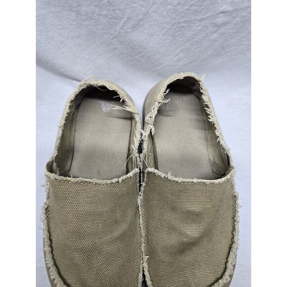 Crocs Santa Cruz Canvas Slip-On Shoes Loafers Men's 10 Tan Khaki Distressed Vibe - Picture 16 of 16